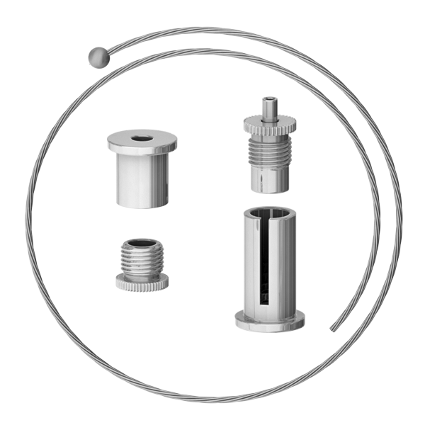 Universalabhängeset, Drahtseil 1,5mm stark, vernickelt