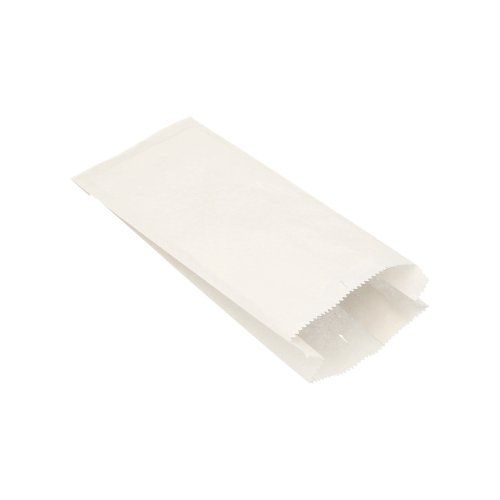 Papierfaltenbeutel, Cellulose, gefädelt 24 x 10 x 5 cm weiß Füllinhalt 0,75 kg, VPE= 1000 Stück (1x 1000)