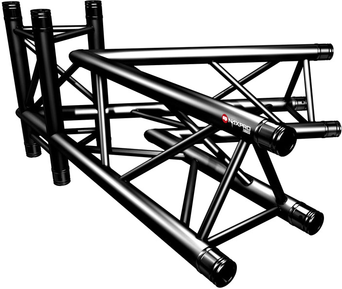 Naxpro Truss FD 33 C20-4 60° 4 Weg Winkel RAL9005 - Schwarz - Seidenmatt