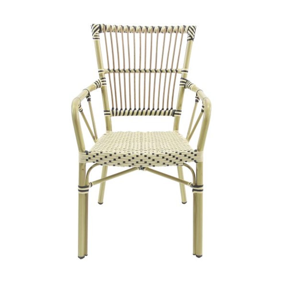 James Bistrostuhl Rattan – Bambus-Weiß/Schwarz