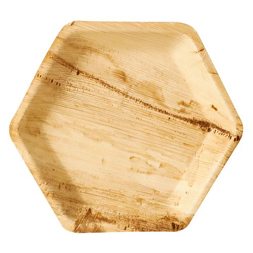Palmblatt Teller 6-eckig "pure" Ø 23,5 cm, VPE= 100 Stück (4 x 25)