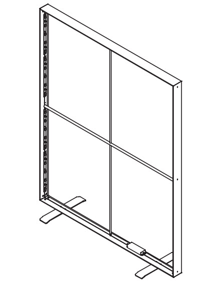 Leuchtwandelement 2000 x 2480 mm mit Fussplatten freistehend