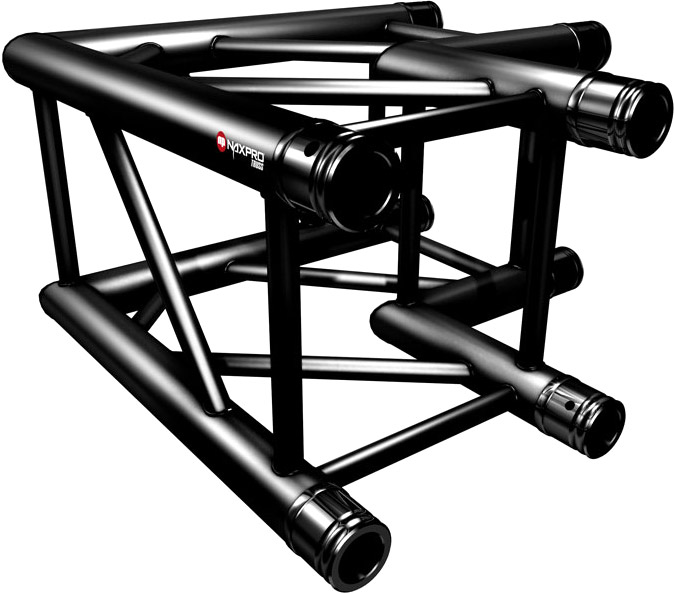 Naxpro-Truss FD 34 C21 90° 2 Weg Winkel RAL9005 - Schwarz - Seidenmatt