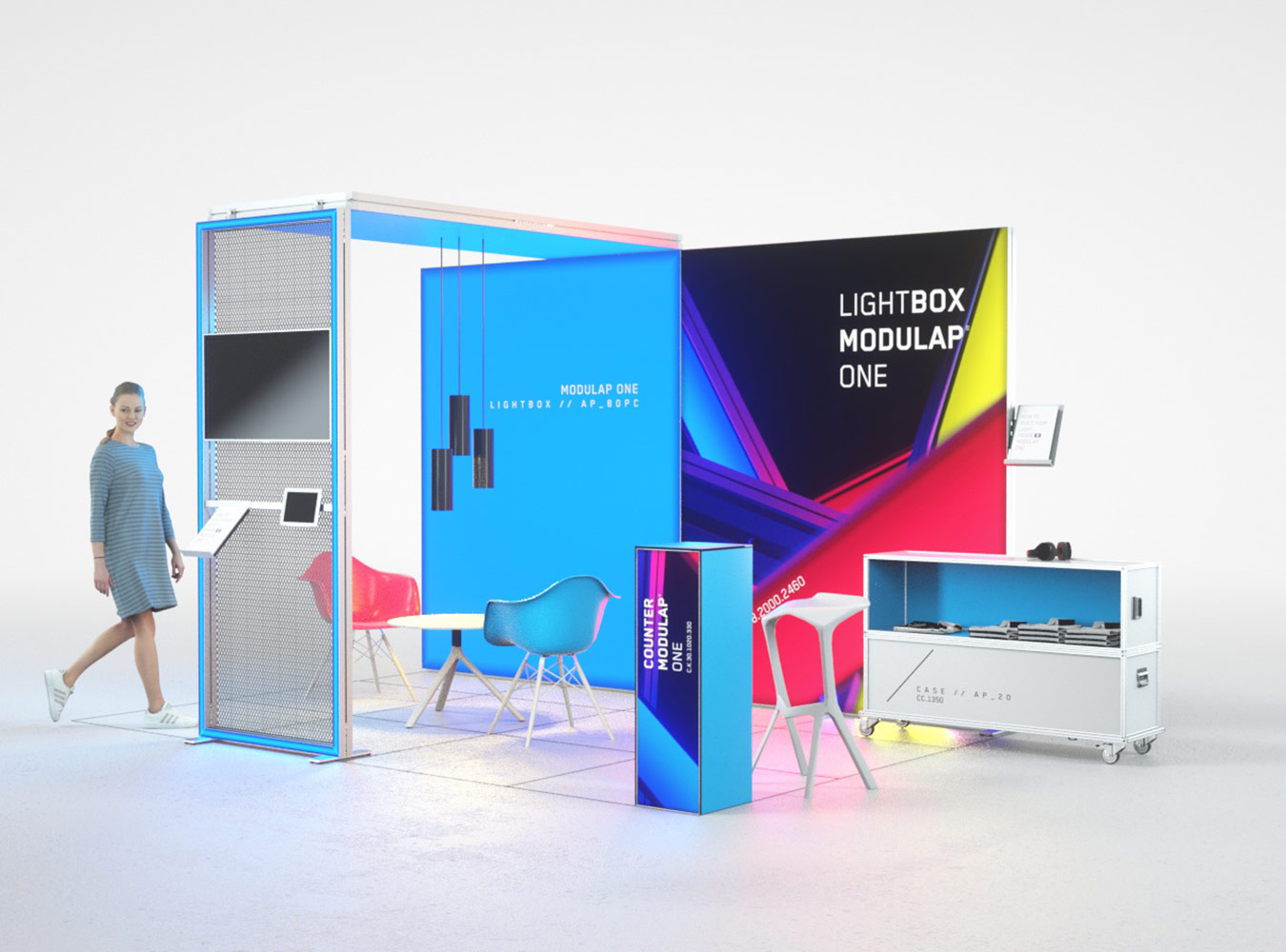 Modulap One LED Kopf Messestand für 4x2,5m v2 - Höhe 246cm