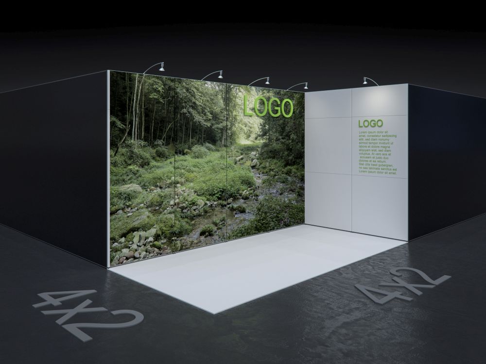 MBA SCENARIO® Displaysystem 2x4m Eckstand links