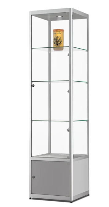 Verkaufsvitrine 115 500-O LED Rail 50x50x200cm mit LED-Beleuchtung