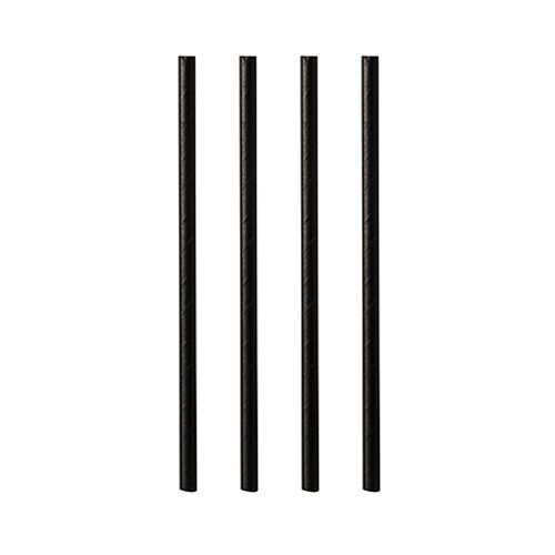 Papierstrohhalme Ø 8 mm x 21 cm schwarz/weiß "Stripes", VPE= 1000 Stück (10x 100)