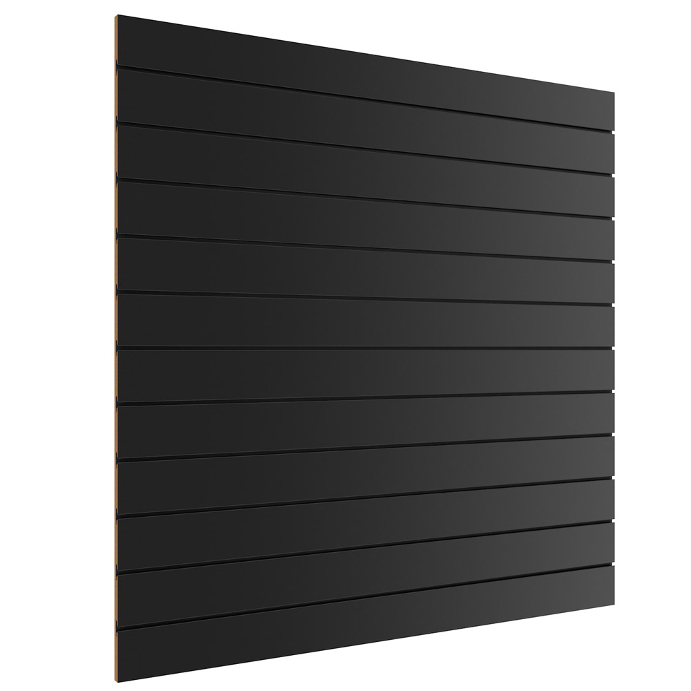 Spacewall light Lamellenwand Premium Schwarz inkl. schwarzen Alu Schienen