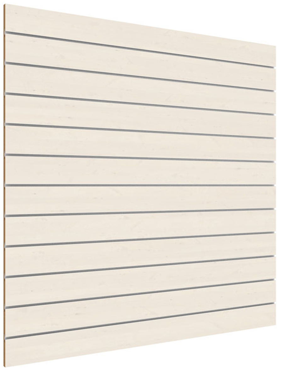 SPACEWALL® light Lamellenwand Birnbaum inkl. Alu-Schienen
