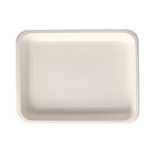 Siegelschalen aus Zuckerrohr, ungeteilt, 900 ml, 17,5 x 22,5 cm weiß, VPE= 500 Stück (4x 125)