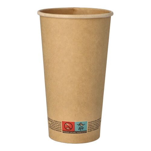 Pappbecher 0,5 l Ø 9 cm x 15 cm braun, VPE= 1000 Stück (20x 50)
