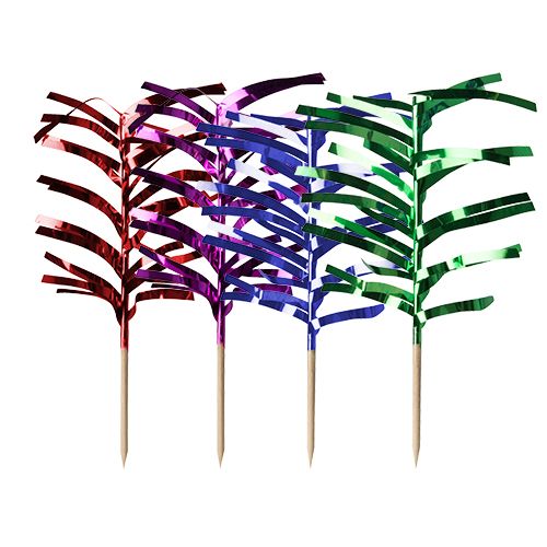 Partypicker 12 cm farbig sortiert "Palmblätter", VPE= 1440 Stück (10x 144)
