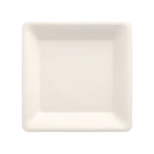 Teller aus Zuckerrohr "pure" 15,5 x 15,5 cm weiß,VPE= 144 Stück (12x 12)