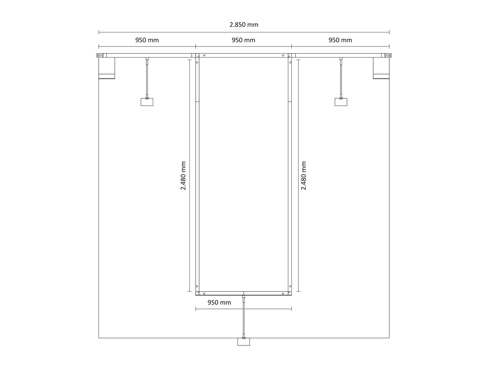 Octawall Messestand 3m Wand freistehend mit Deckenelement