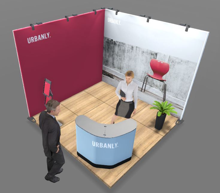 Expand System Eck Messestand 3x3m - Höhe 240cm