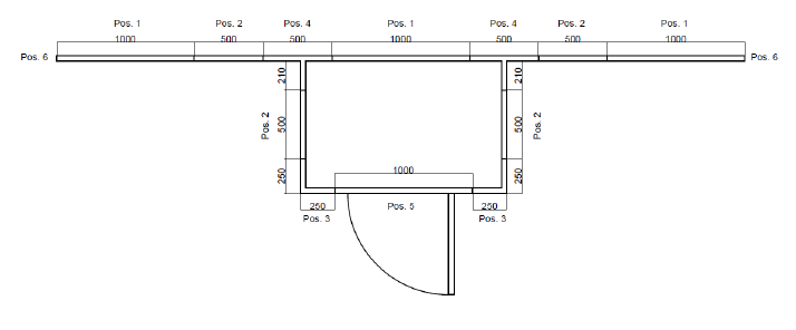 Leichtbau Messewand System 5m Kopfstand mit Kabine