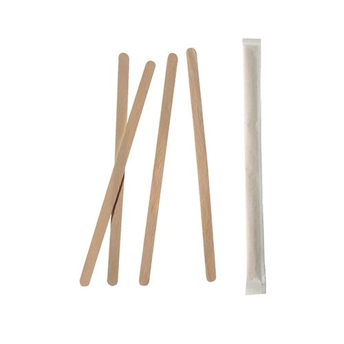 Rührstäbchen, Holz "pure" 14 cm einzeln gehüllt, VPE= 10000 Stück (10x 1000)