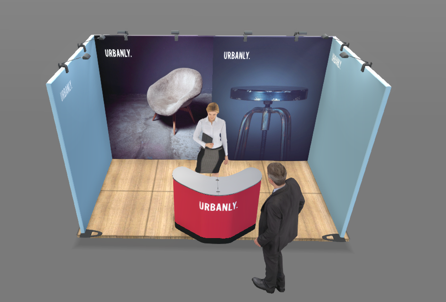 Expand System Reihen Messestand 4x2m - Höhe 240cm