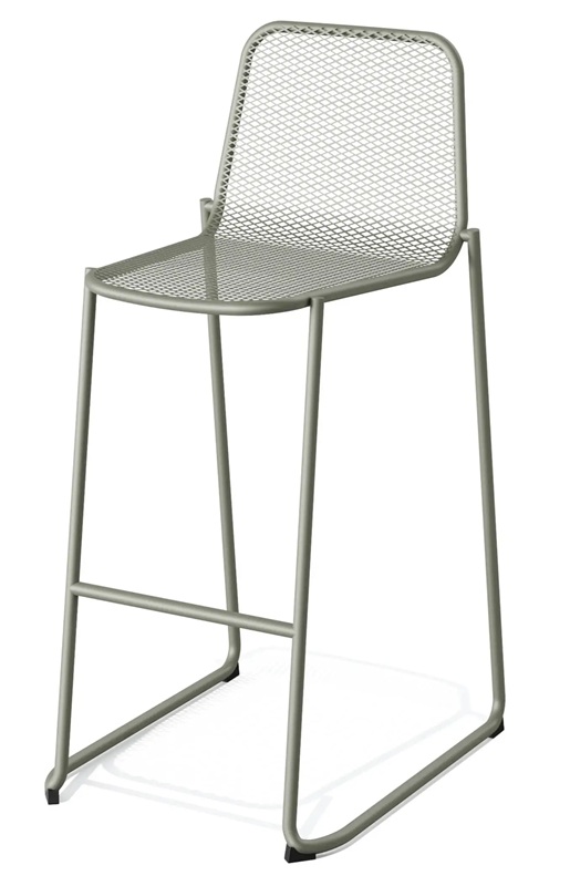 Barhocker Mase Grün mit Metallgestell, stapelbar