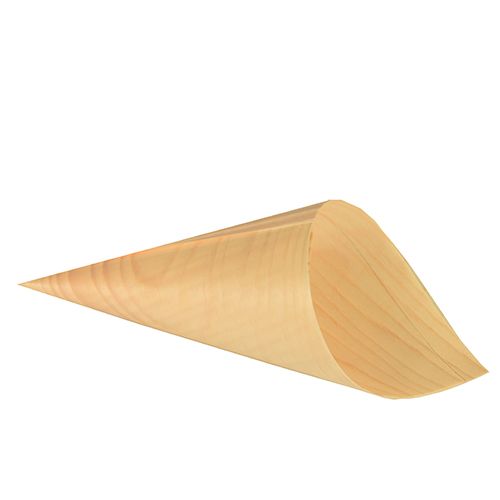 Fingerfood-Spitztüten, Holz "pure" Ø 11 cm x 21 cm, VPE= 500 Stück (10x 50)