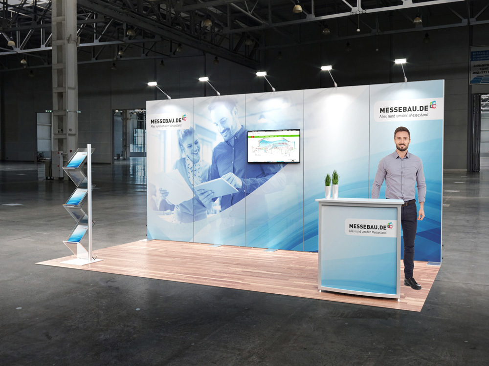 Octawall Messestand - 5m Wandelement mit Stoffdruck freistehend