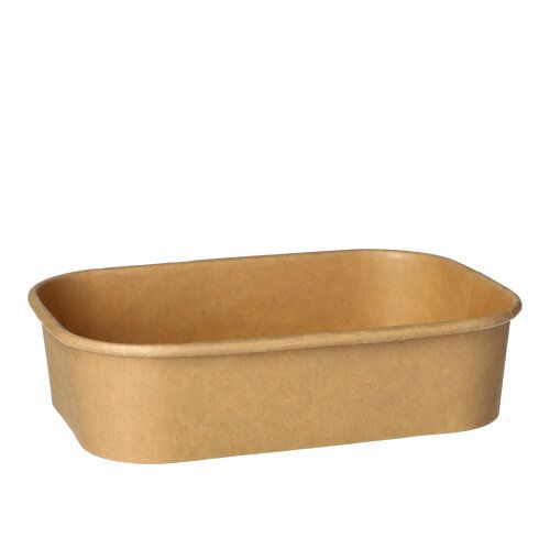 Verpackungsbecher, Pappe rechteckig, 500 ml, 4,1 x 17,3 x 12,3 cm, braun, VPE= 300 Stück (12x 25)