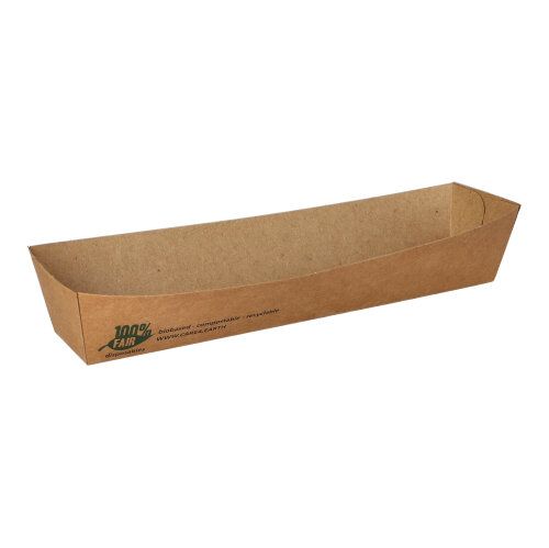 Snacktrays, Pappe "pure" 5 x 20 cm braun "100% Fair", VPE= 560 Stück (7x 80)
