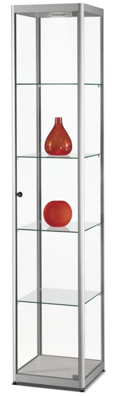 Standvitrine MPC 40x40x200cm mit LED-Beleuchtung