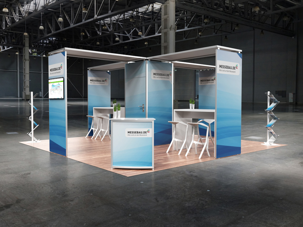 Octawall Messestand 6x6m Stand mit Kabine und Deckenelementen