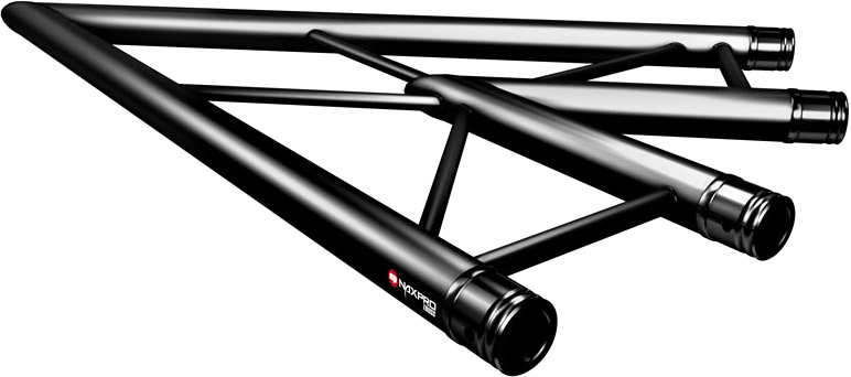 Naxpro-Truss FD 32 C19H 45° 2 Weg Winkel RAL9005 - Schwarz - Seidenmatt