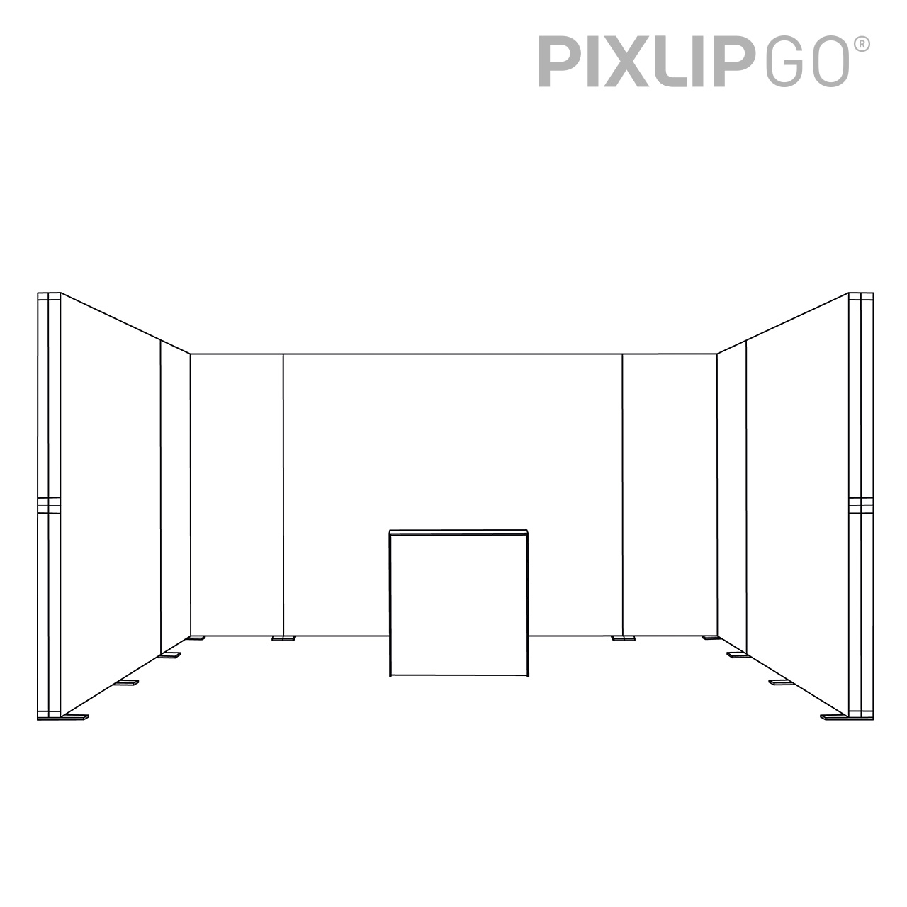 PIXLIP GO Reihen Messestand 5x3m - inkl. LED Counter L White