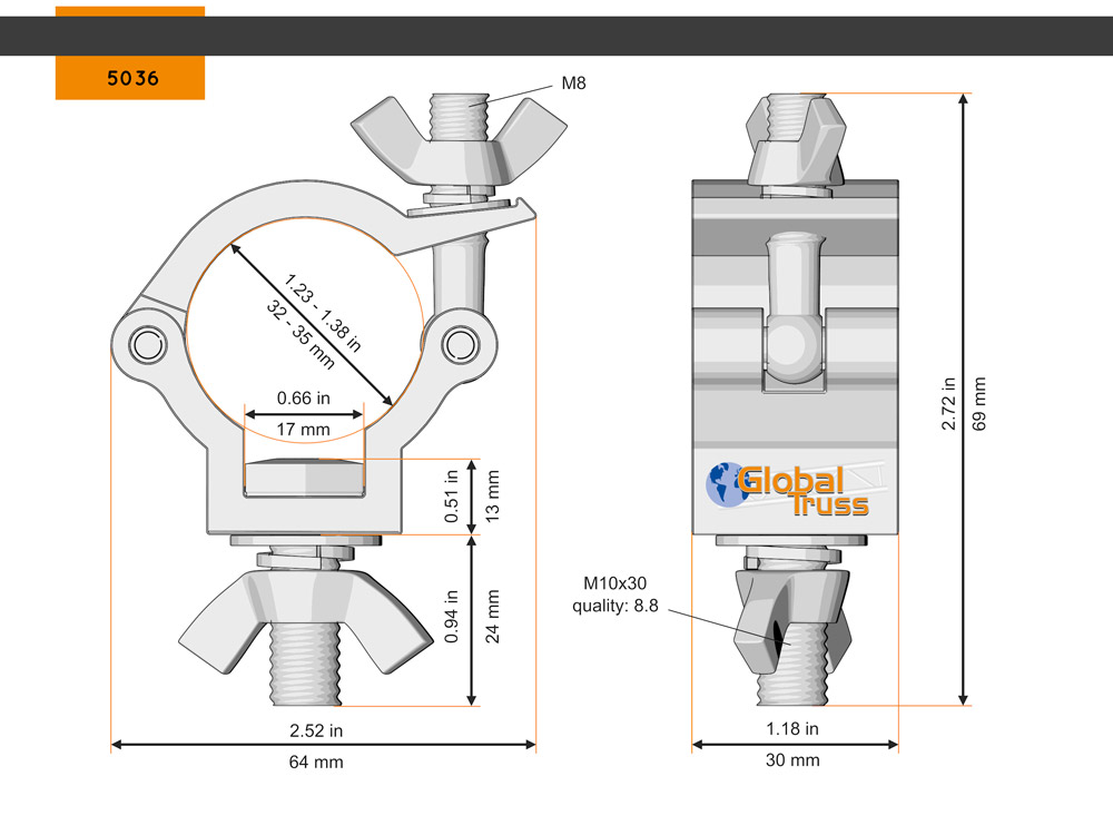 Half Coupler Small Outdoor 32-35/30/75kg