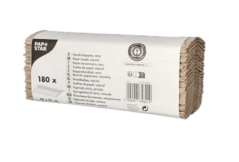 Papierhandtücher 31 x 25 cm natur C-Falz, 1-lagig, VPE= 3600 Stück (20x 180)