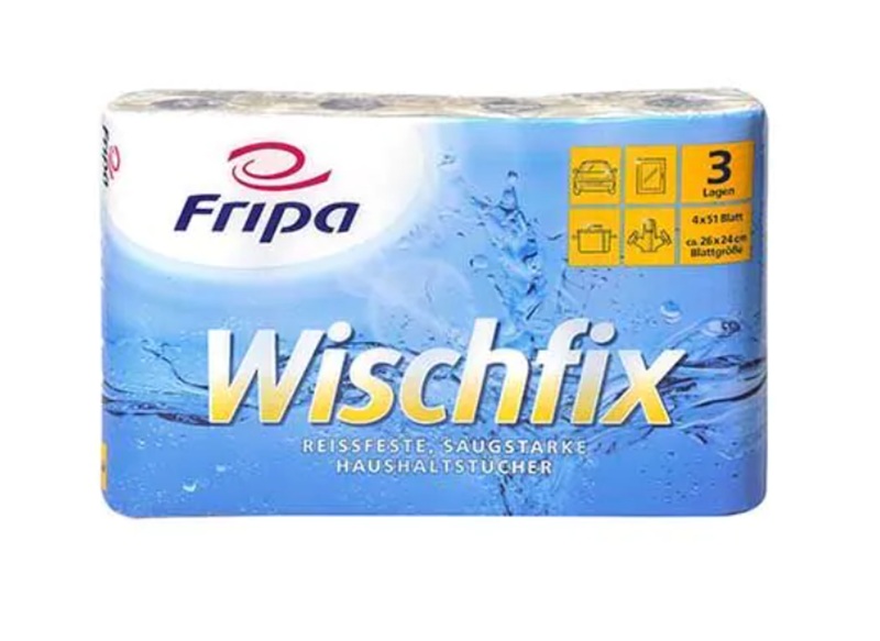 Küchenrollen 3-lagig, "Wischfix" weiß, 51 Blatt pro Rolle, VPE= 32 Stück (8x 4)