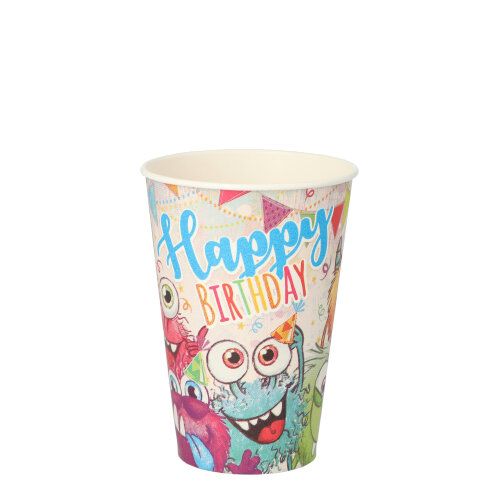 Pappbecher 0,2 l "Funny Monsters", VPE= 140 Stück (14x 10)