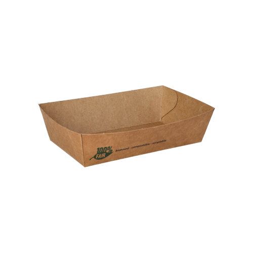 Pommes-Frites-Trays "pure" 8,5 x 13,5 cm "100% Fair" mittel, VPE= 400 Stück (5x 80)