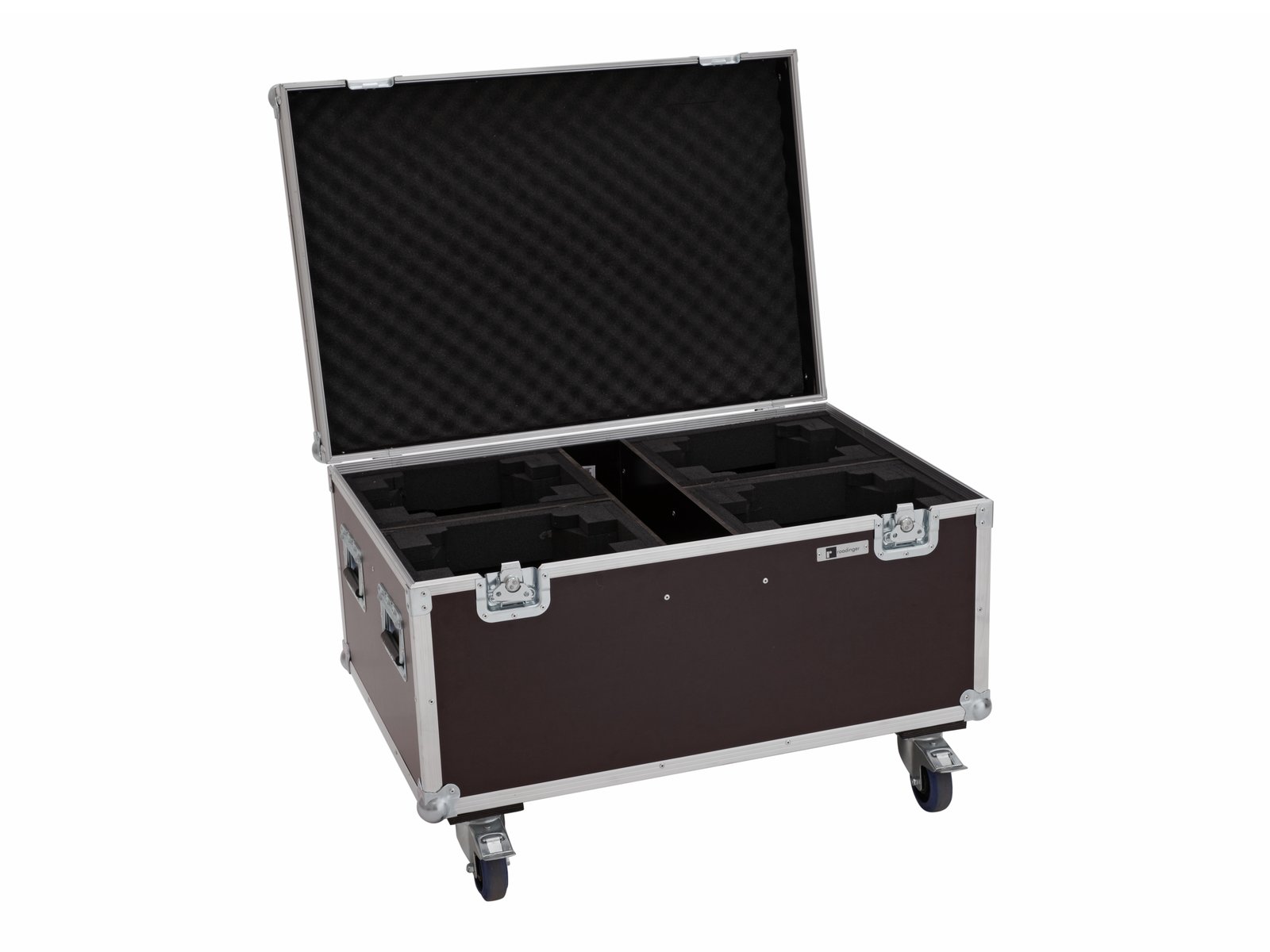ROADINGER Flightcase 4x LED TMH-X4 mit Rollen