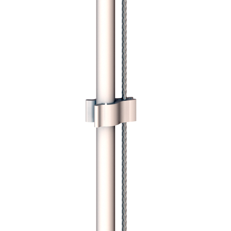 Kabelclip weiß für Kabel Ø 6-8 mm / Drahtseile Ø 1-2 mm