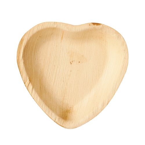 Palmblatt Schalen Herzform "pure" 15,5 x 3 cm, VPE= 100 Stück (4x 25)