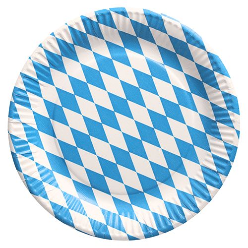 Pappteller, rund Ø, 23 cm, "Bayrisch Blau",VPE= 500 Stück (10x 50)