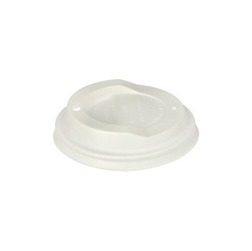Kompostierbarer Deckel für Kaffeebecher ToGo "pure", Ø 9 cm weiß, VPE= 1000 Stück (20x 50)