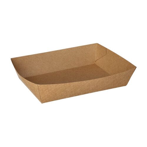 Pommes-Frites-Trays "pure" 13 x 18 cm braun extra groß, VPE= 400 Stück (8x 50)