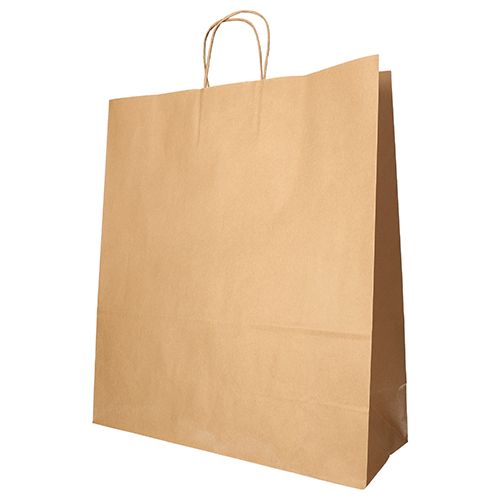 Papiertüten 41 x 35 x 14 cm braun mit gedrehtem Tragegriff, VPE= 250 Stück (10x 25)