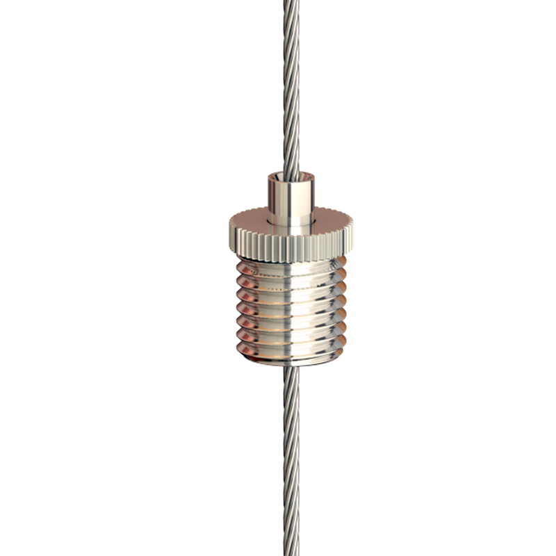 Drahtseilhalter Gripper 12 M8x1, vernickelt max. Seil Ø 1,2 mm