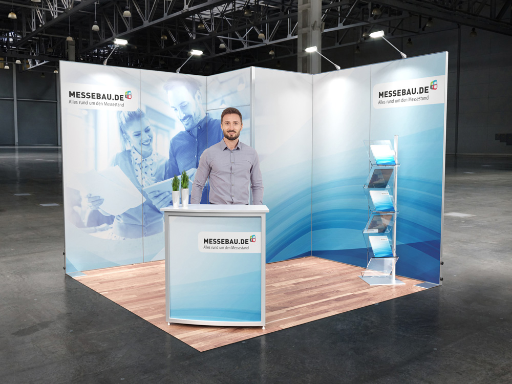 Octawall Messestand 3x3m Eckstand mit Kabine