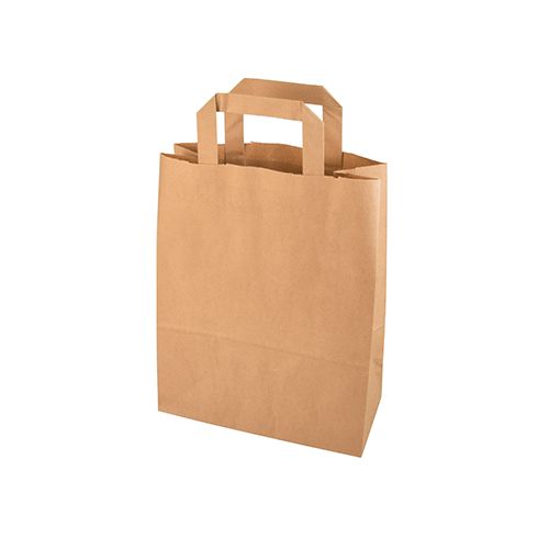 Papiertüten 28 x 22 x 10 cm braun mit Tragegriff, VPE= 400 Stück (8x 50)