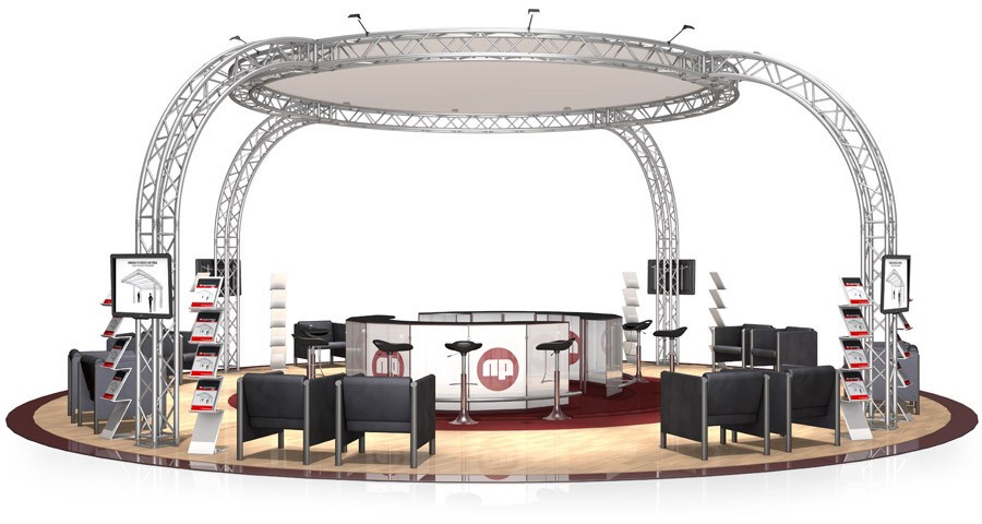 Messestand Traverse FD 34 - 8,29 x 8,29 m