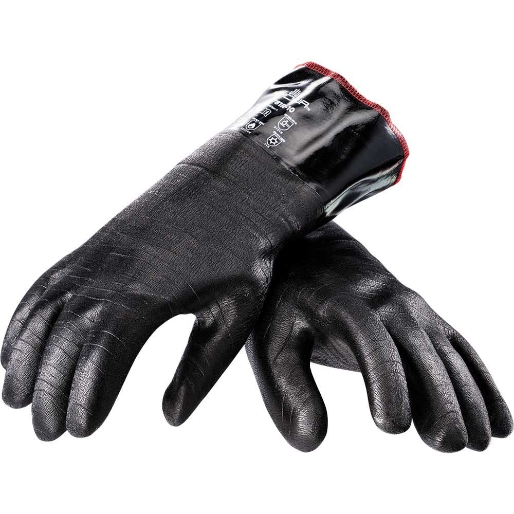 Stalgast Neopren – Ofenhandschuhe, 5 Finger, max. Temperatur bis zu 100 °C in schwarz, Größe L/10 Bekleidung, Handschuh