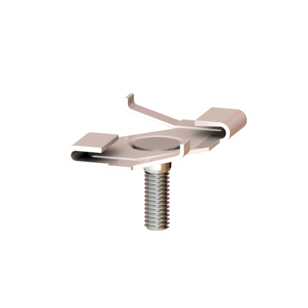 Deckenclip M6 weiß, für Rasterdecken, mit Gewindebolzen M6x10 mm