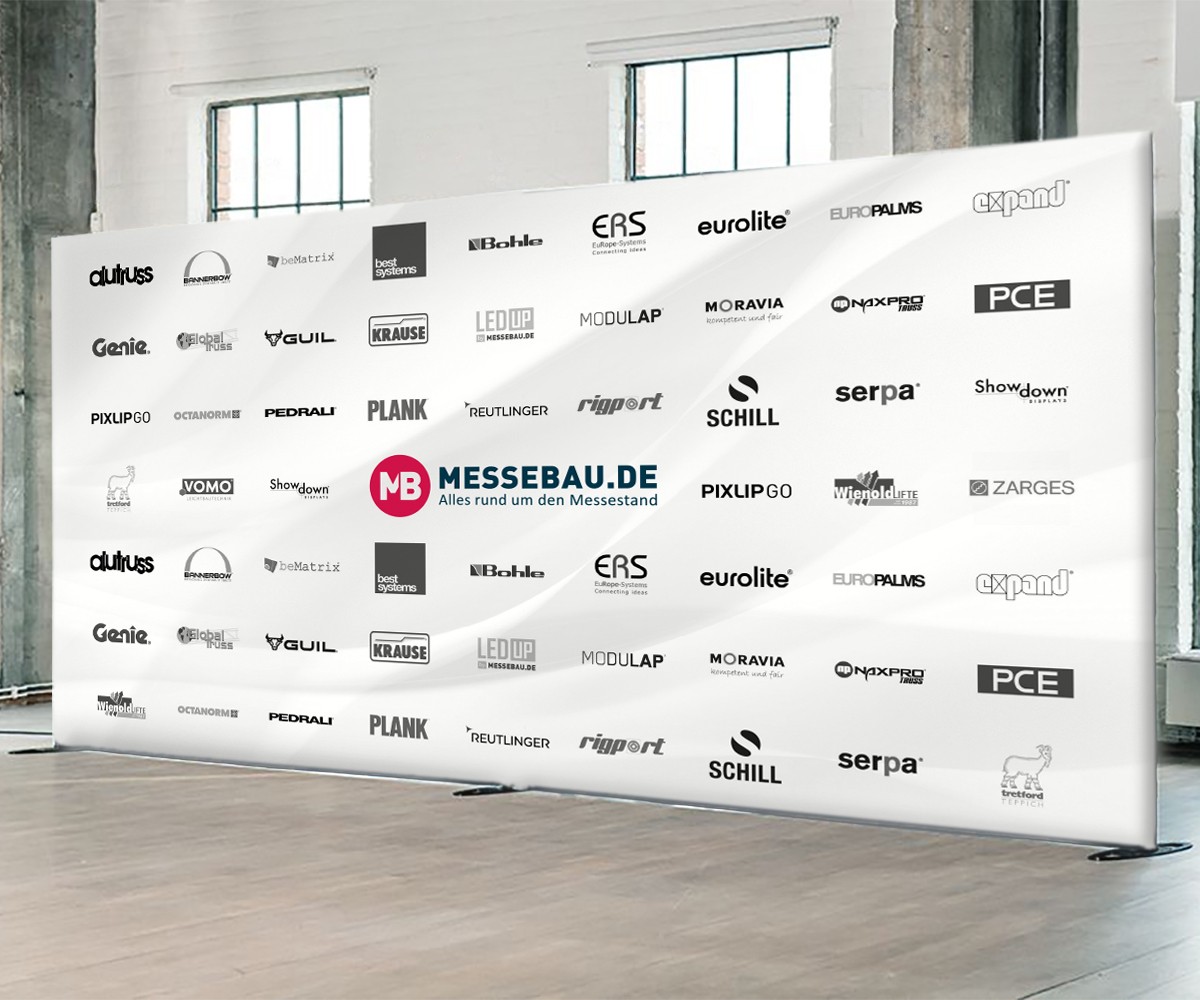 Expand Pressewand GrandFabric gerade 240-318cm Höhe verschiedene Breiten